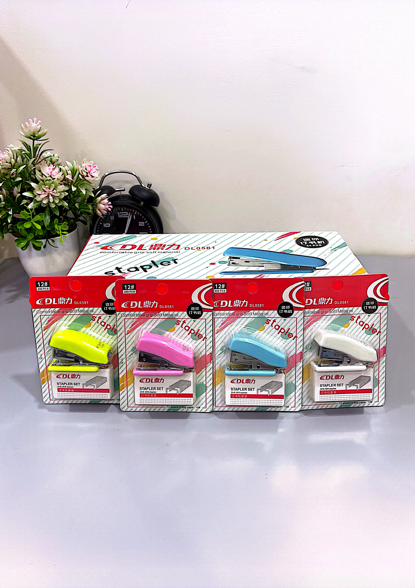 ប្រដាប់កឹបក្រដាស Pink 6 X Green 6 X Blue 6 X White 6