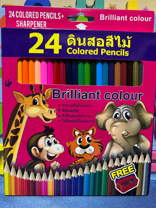 គូល័រឈើថៃ24ពណ៌-ប្រដាប់ខួង