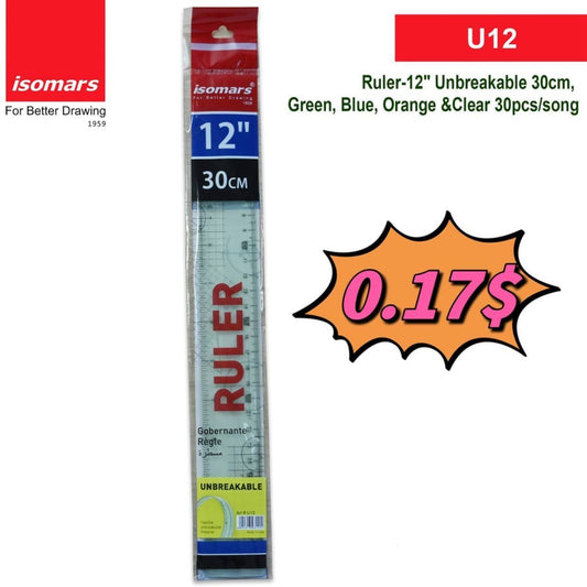 បន្ទាត់ជ័រ-30cm-u12