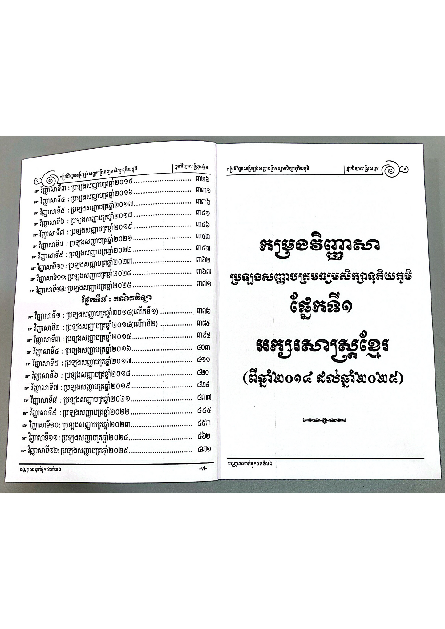 កម្រងវិញ្ញាសា ប្រឡងសញ្ញាបត្រមធ្យមសិក្សាទុតិយភូមិ ថ្នាក់វិទ្យាសាស្ត្រសង្គម 2014-2025