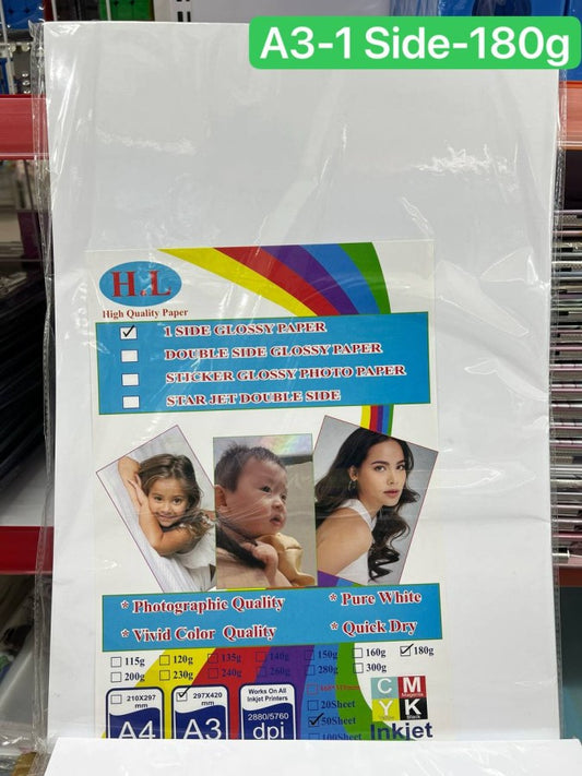 ក្រដាសរលោងម្ខាង-a3-180g