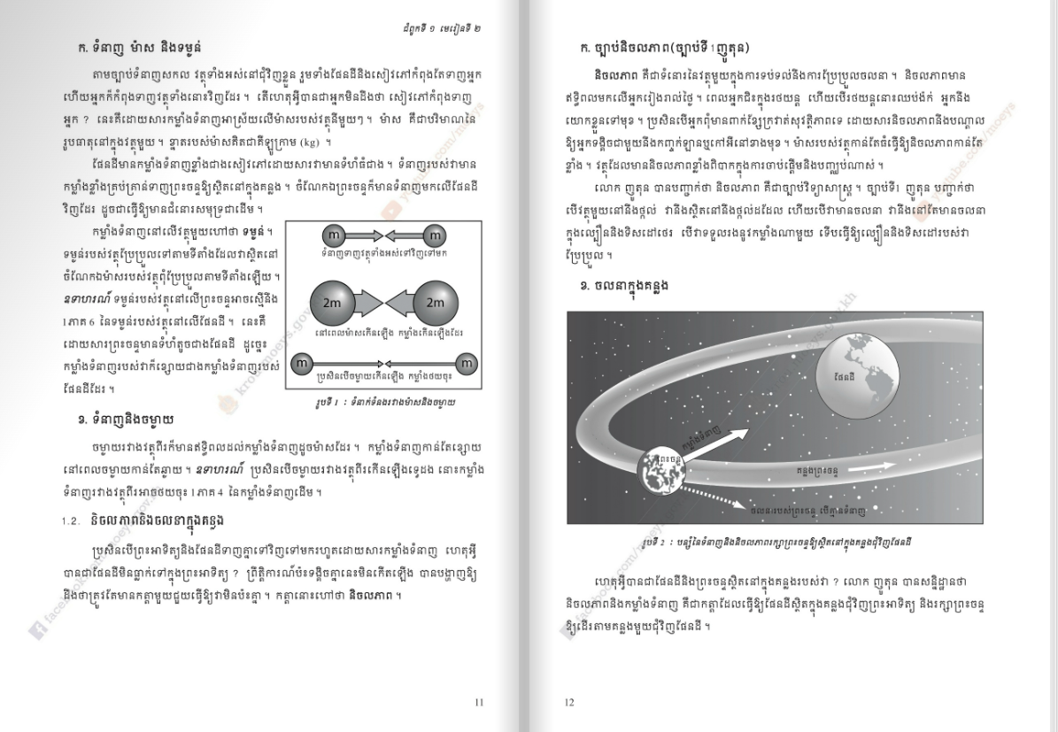 សៀវភៅពុម្ពផែនដី និងបរិស្ថានវិទ្យា ថ្នាក់ទី១១