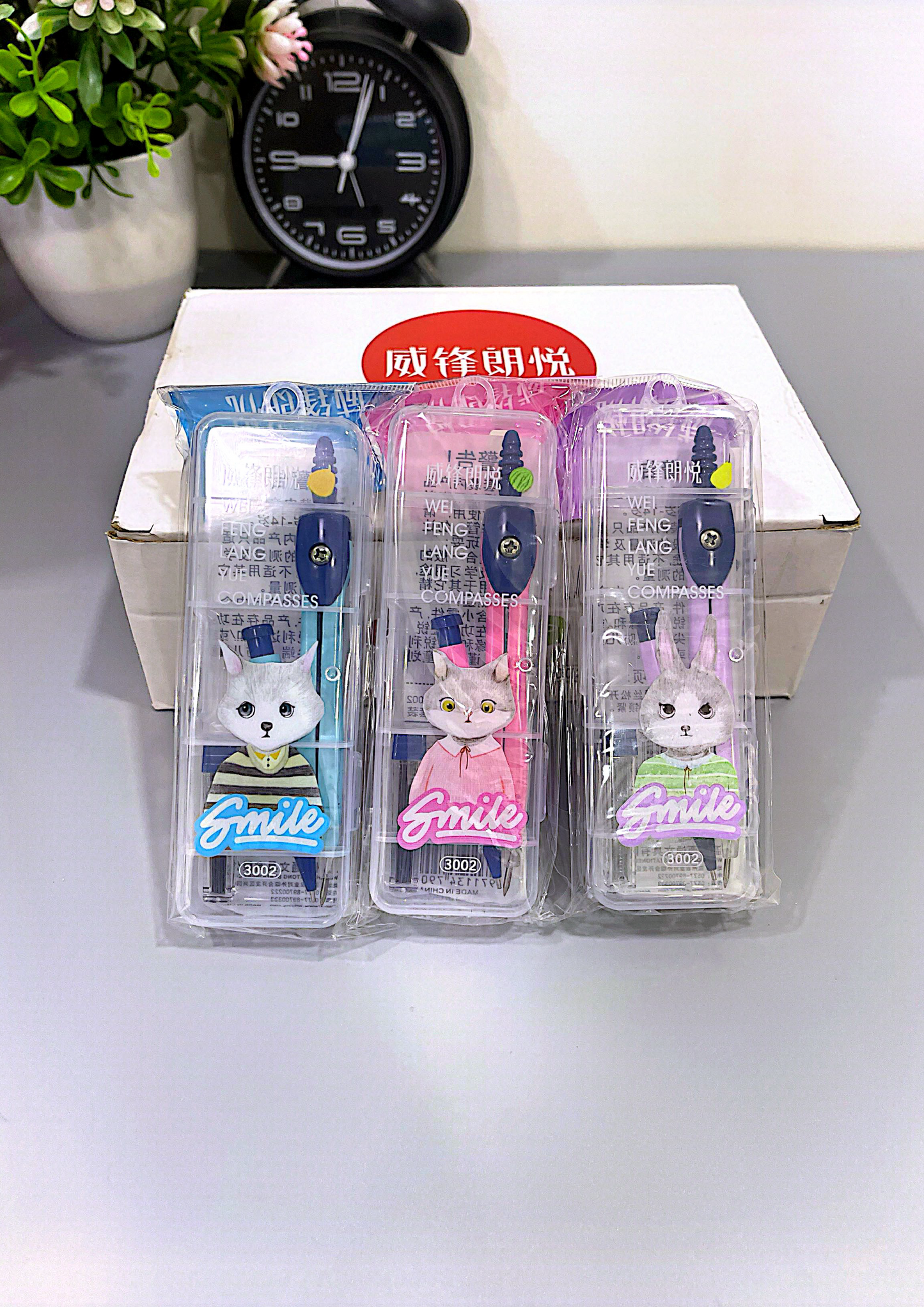 កំប៉ាស Blue 6 X Pink 3 X Purple 3