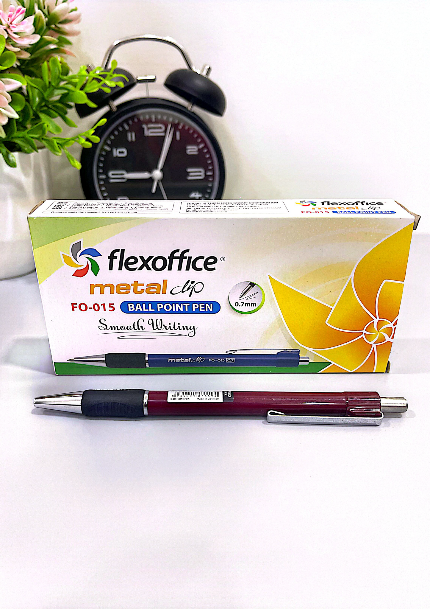 ប៊ិក Flexoffice Metal Clip Box 12 pcs